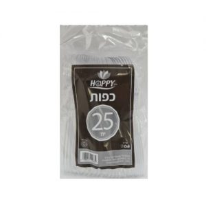 כפות קשיח עבה שקוף 25 יח’