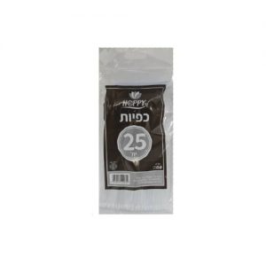 כפיות קשיח עבה שקוף 25 יח’
